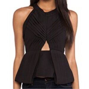 Finders keepers black structured back zip cut out top size small